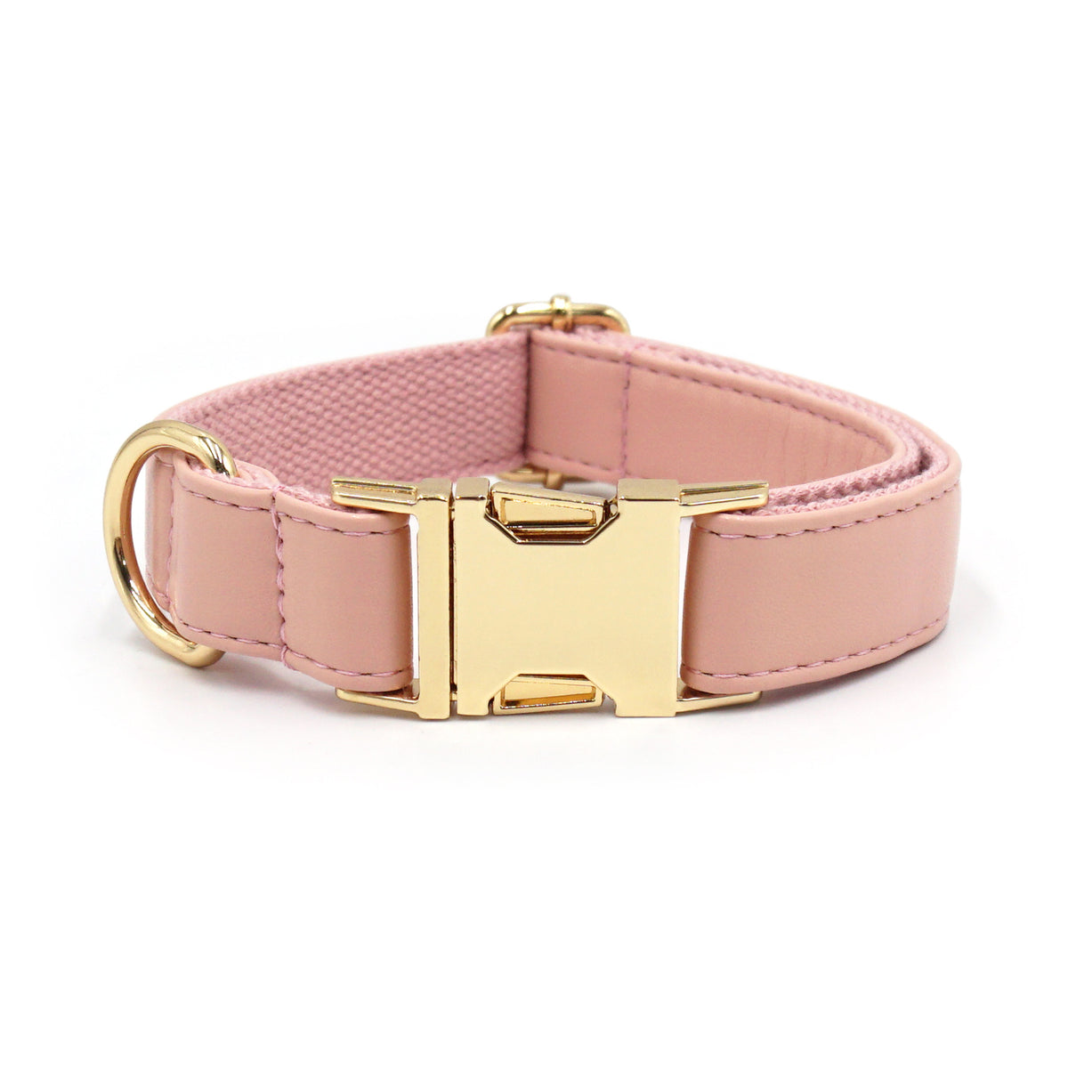 Le Doré: Leather-look dog collar with gold buckle