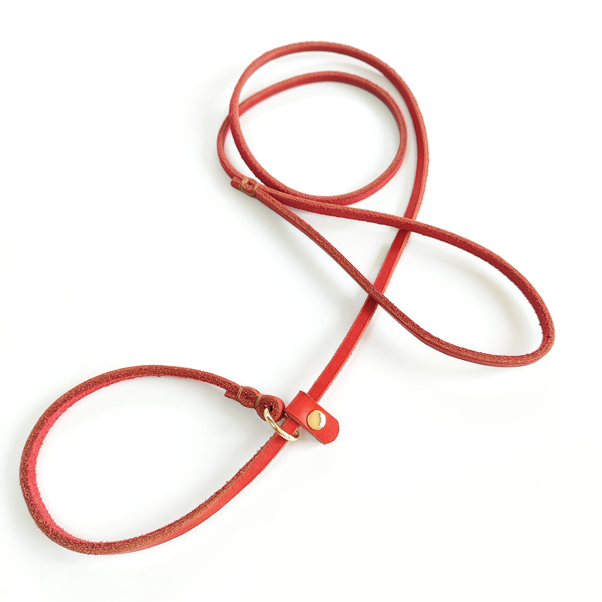 Wine red leather slip lead