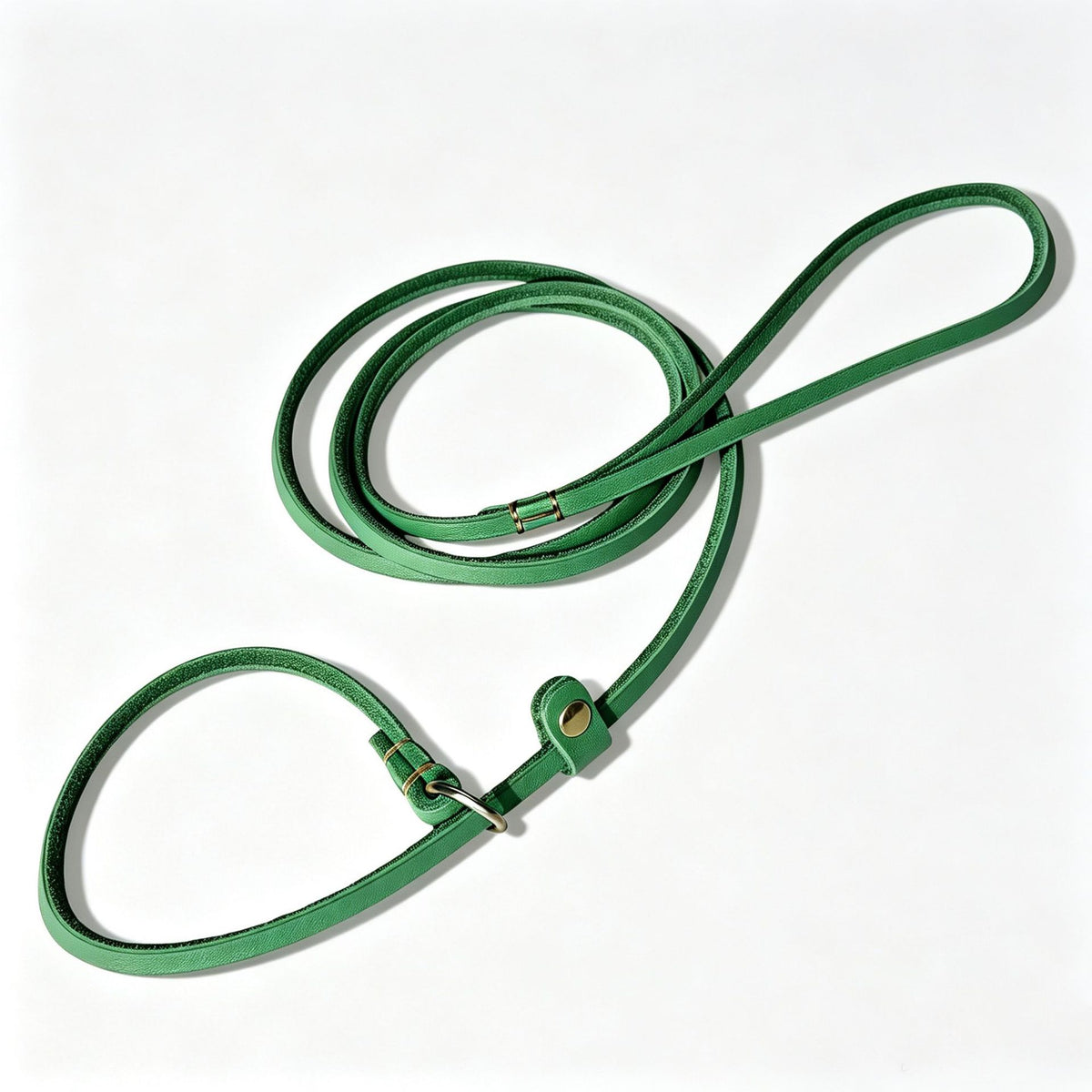 Green leather slip lead