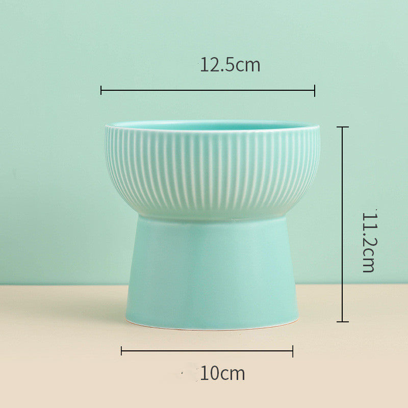 Le Calice: Ribbed ceramic pedestal bowl