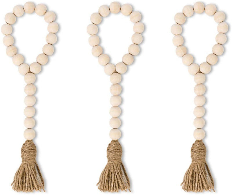 Les Trois Boucles: Wooden bead loops, set of three