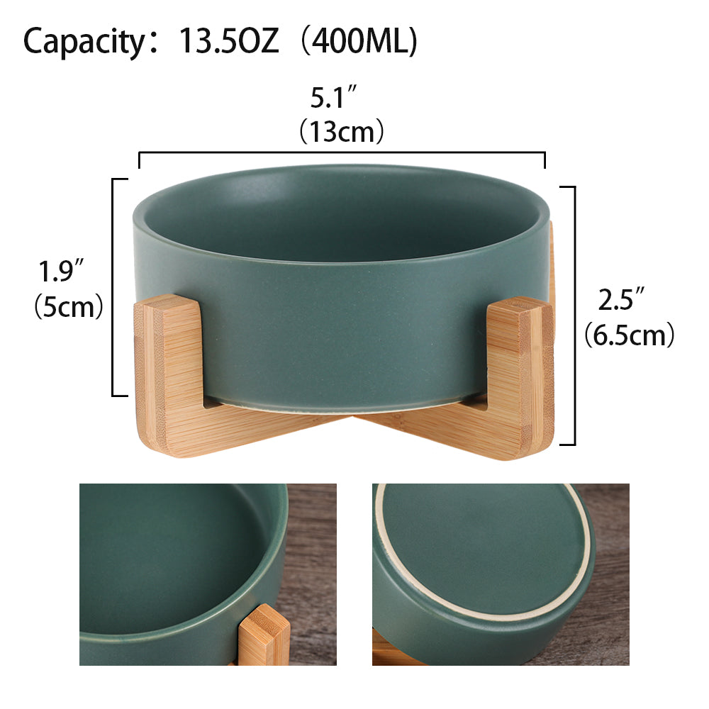Le Duo: Matte ceramic bowl on a wooden frame