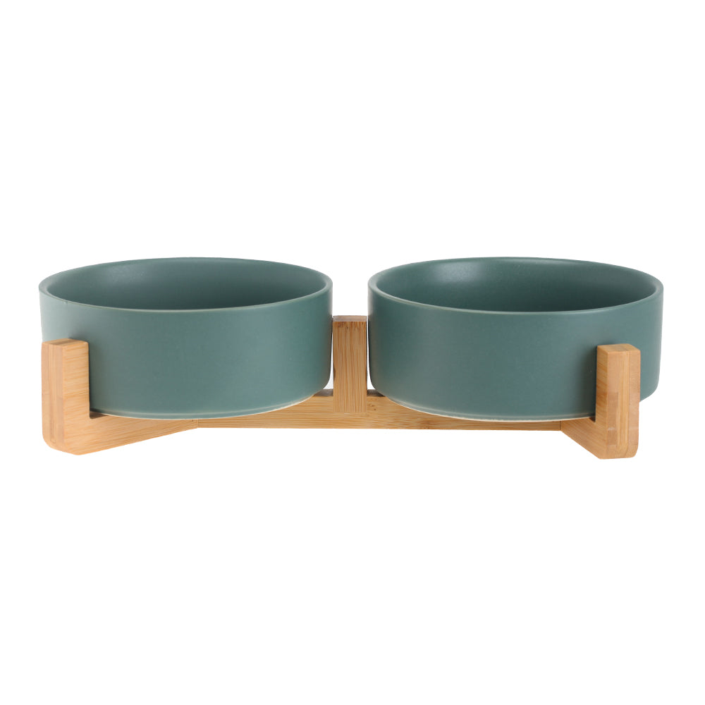 Le Duo: Matte ceramic bowl on a wooden frame