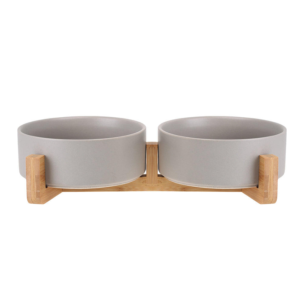 Le Duo: Matte ceramic bowl on a wooden frame