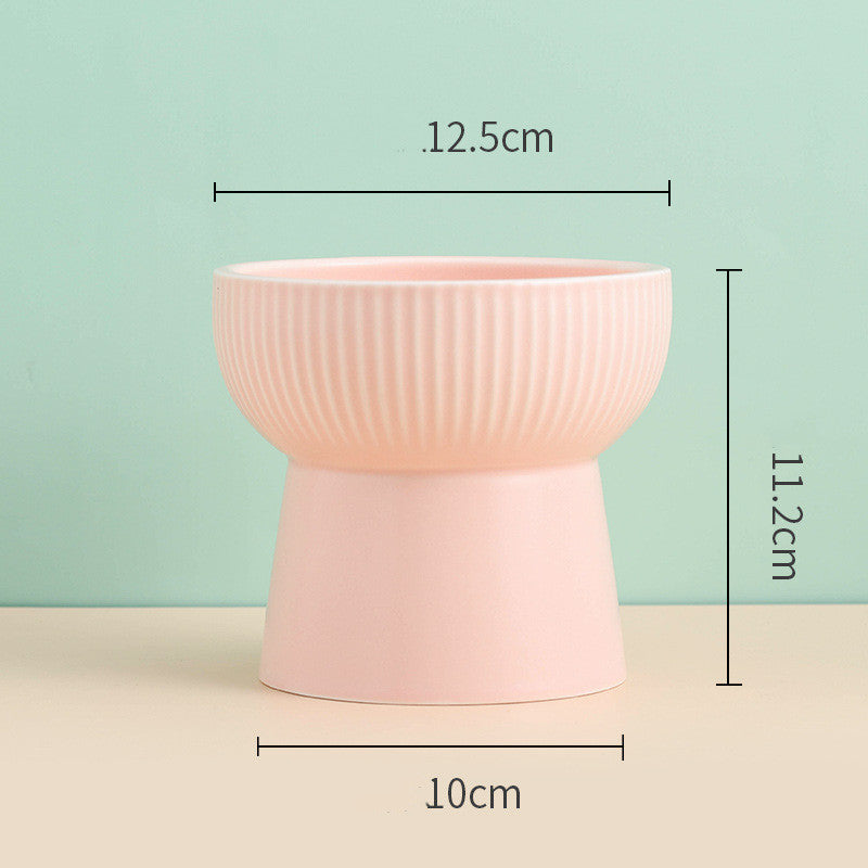 Le Calice: Ribbed ceramic pedestal bowl