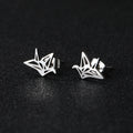 La Grue: Origami crane stud earrings