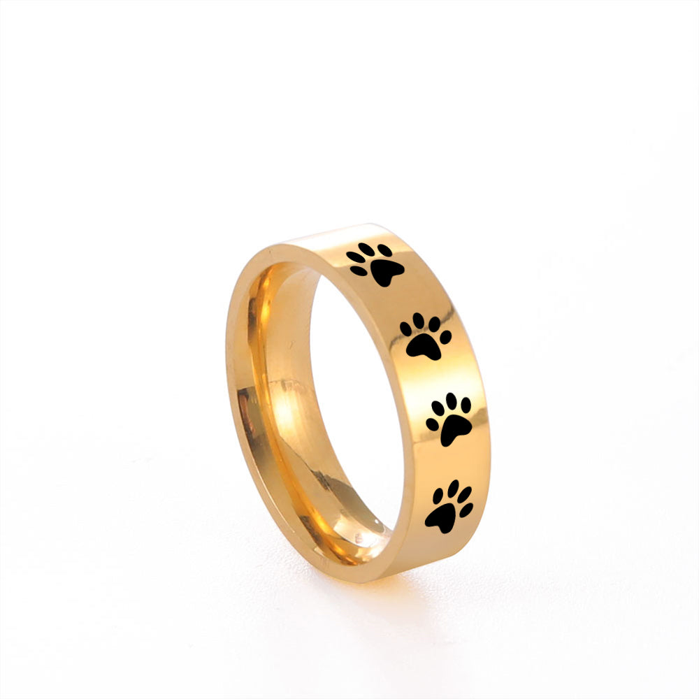 L'Empreinte: Paw print band ring
