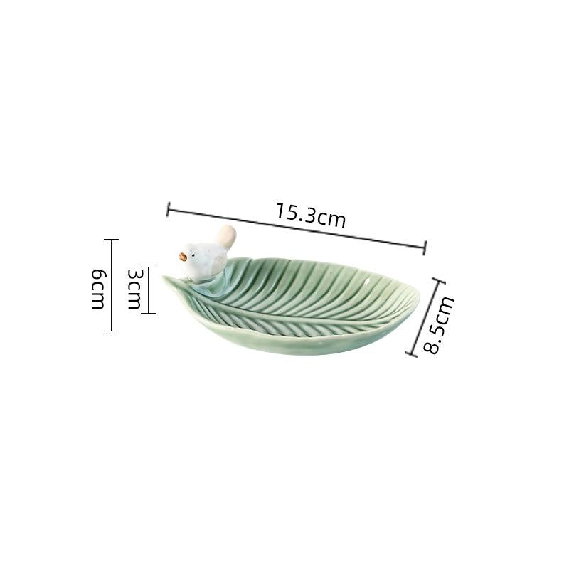 Les Oiseaux: Ceramic trinket dish with two birds