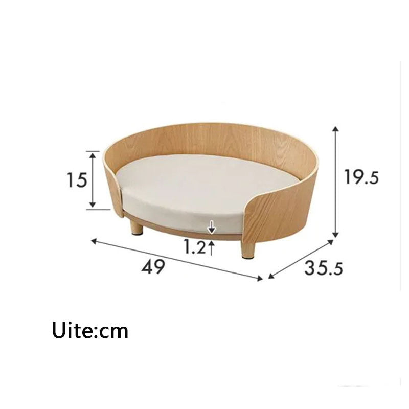 Le Fauteuil: Curved wood pet sofa