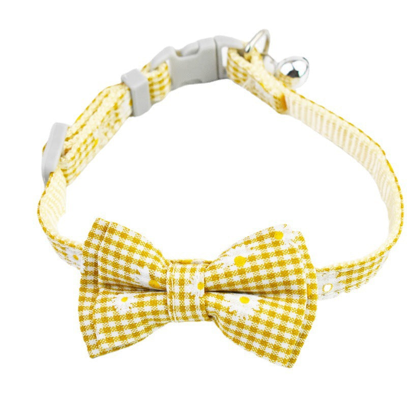 Le Nœud: Cotton cat collar with bow and bell