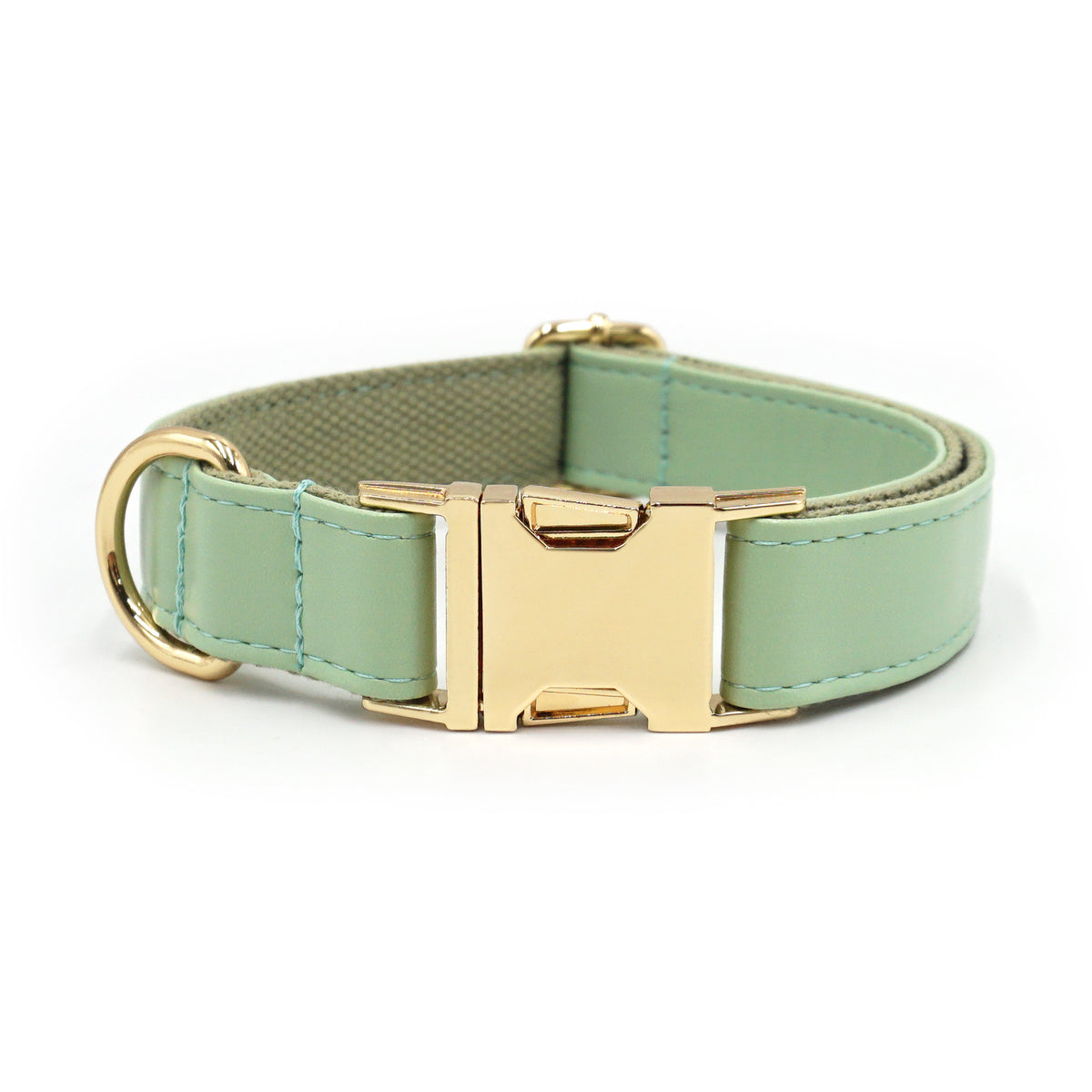 Le Doré: Leather-look dog collar with gold buckle