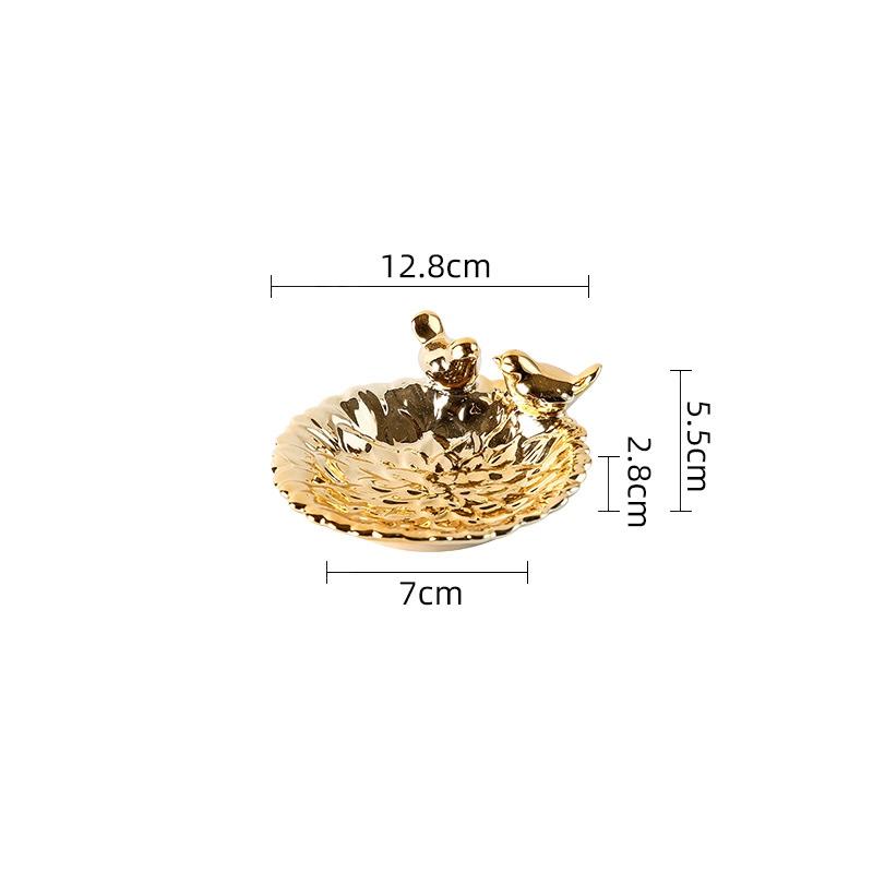 Les Oiseaux: Ceramic trinket dish with two birds