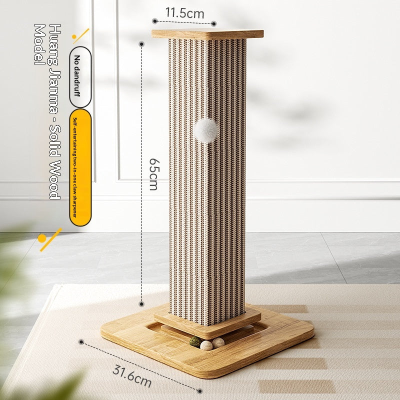 La Colonne, natural sisal, solid wood base