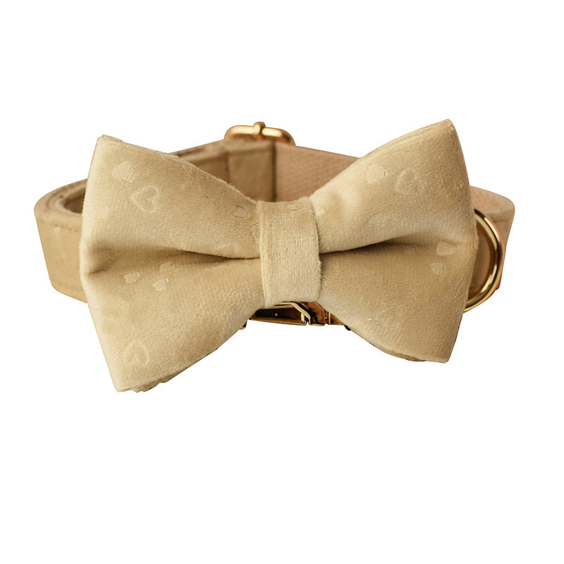 Le Velours: Velvet dog collar, leash and bow tie