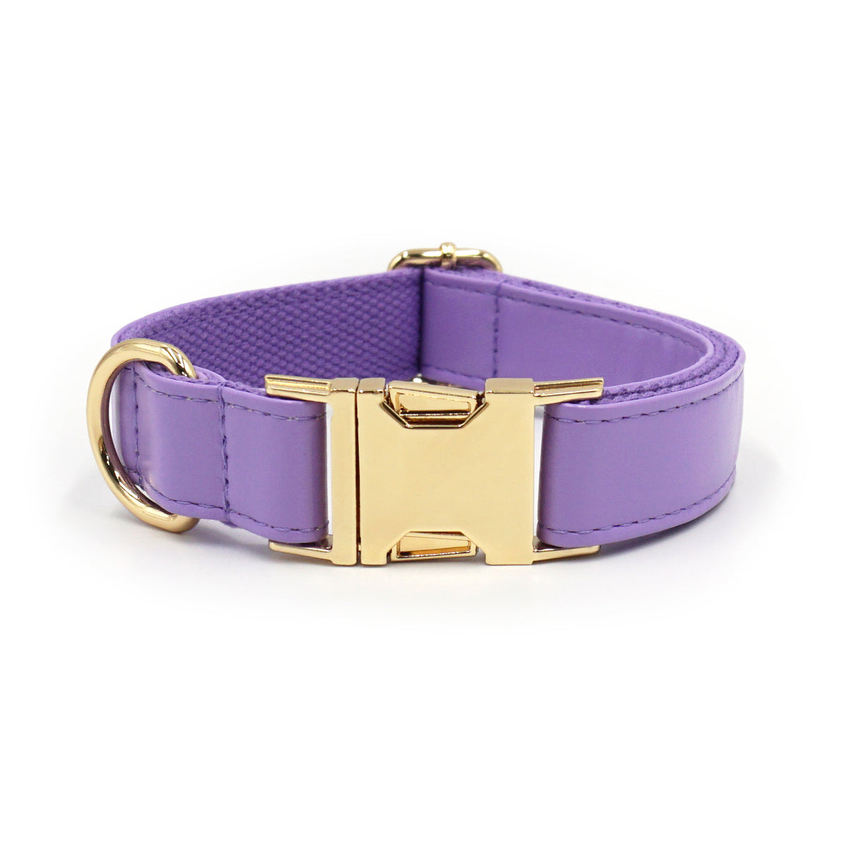 Le Doré: Leather-look dog collar with gold buckle