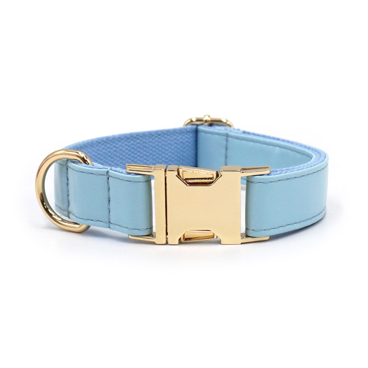 Le Doré: Leather-look dog collar with gold buckle
