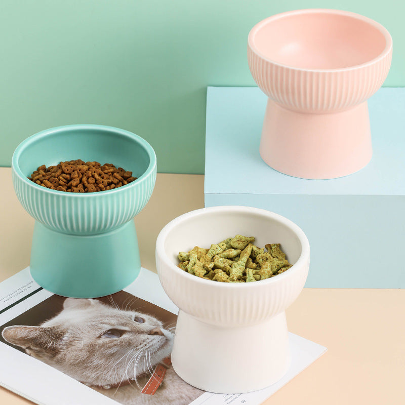 Le Calice: Ribbed ceramic pedestal bowl