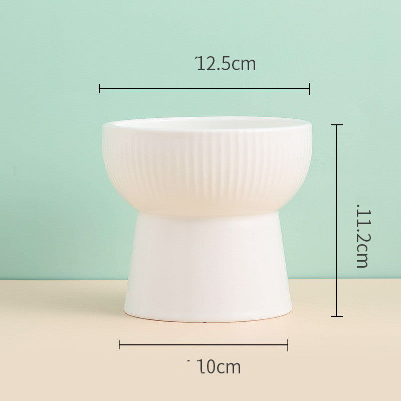 Le Calice: Ribbed ceramic pedestal bowl