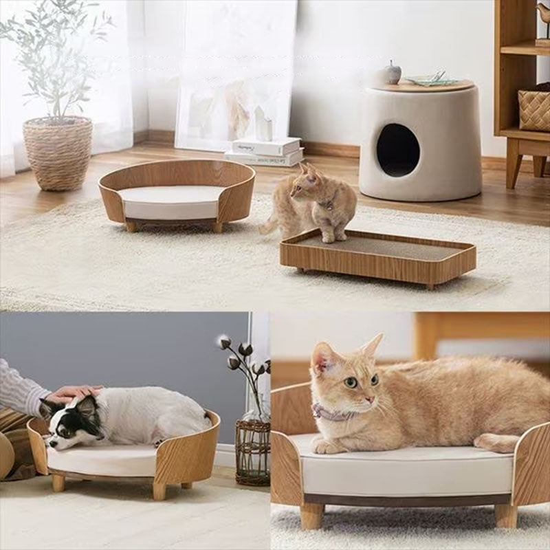 Le Fauteuil: Curved wood pet sofa