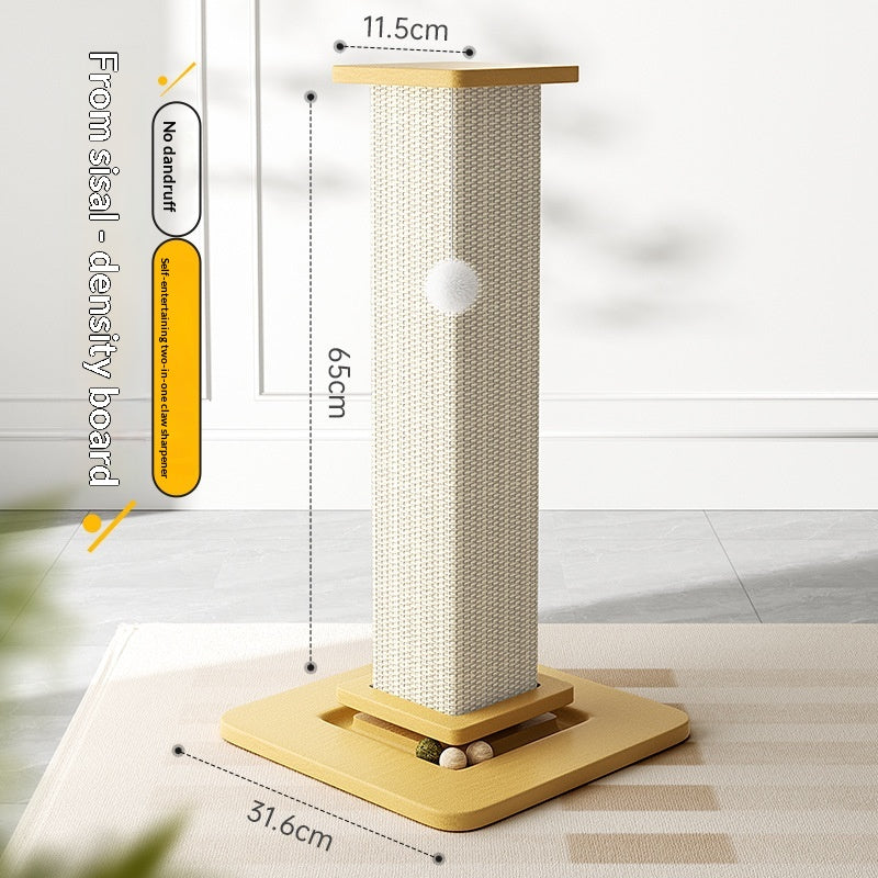 La Colonne, white sisal, engineered wood base