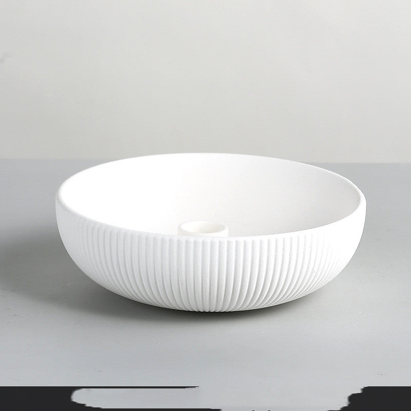 Le Bougeoir: Ribbed ceramic candle bowl
