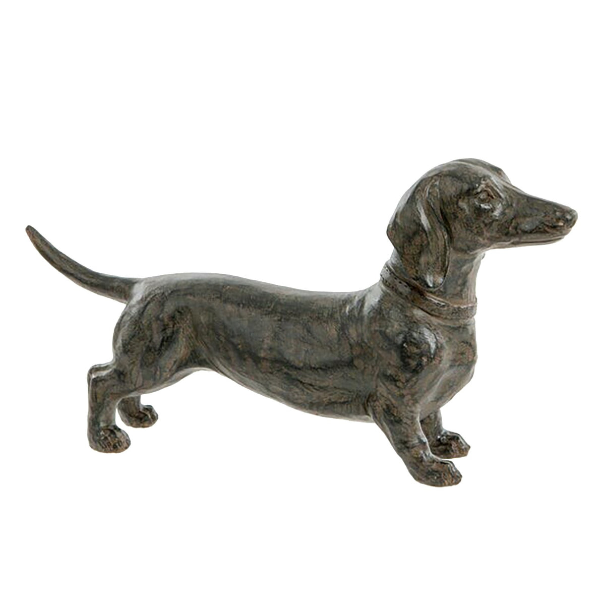 Le Teckel: Dachshund figurine in dark glazed resin