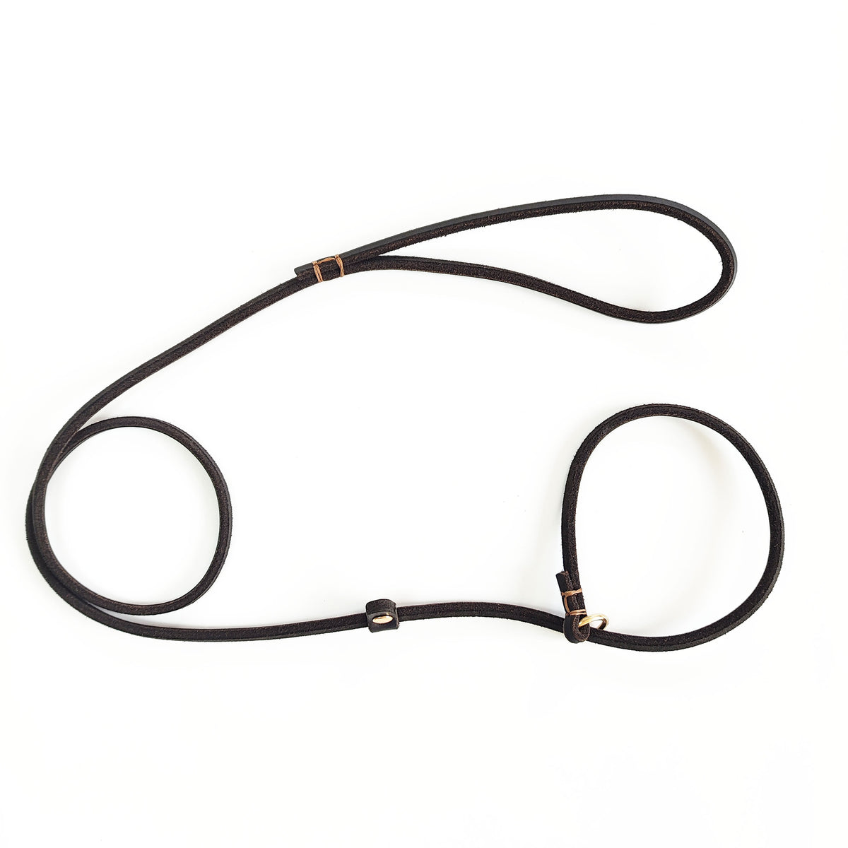 Black leather slip lead