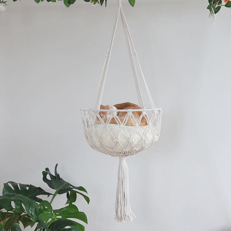 Le Hamac macramé cat hammock, detail