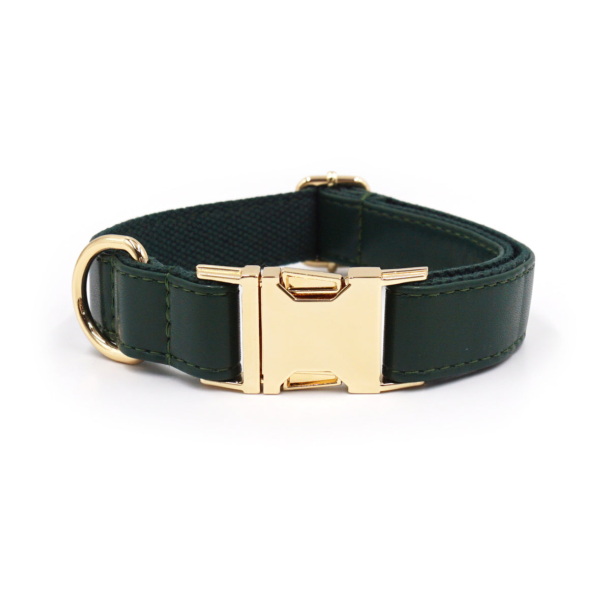 Le Doré: Leather-look dog collar with gold buckle