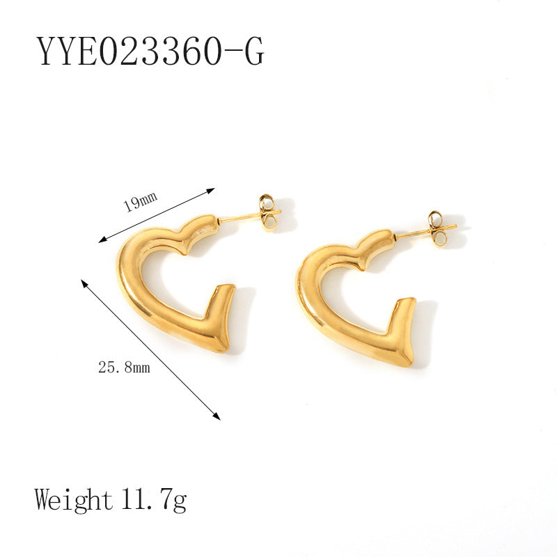 Le Cœur: Open heart hoop earrings
