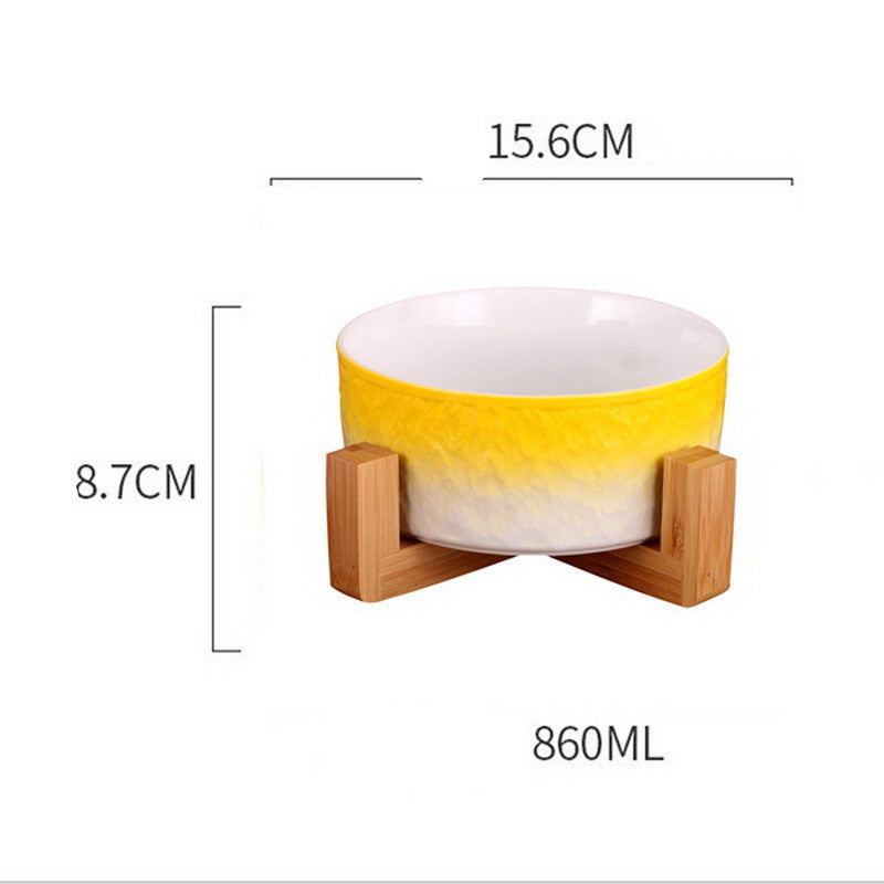 Le Grès: Glazed ceramic bowl on a bamboo stand