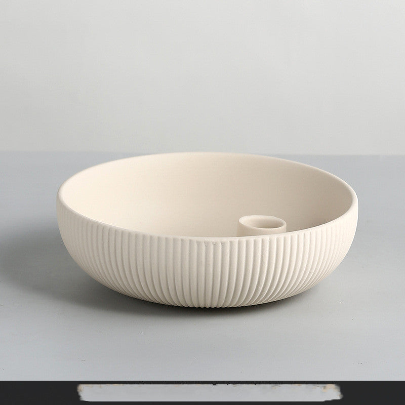 Le Bougeoir ribbed candle bowl, side view