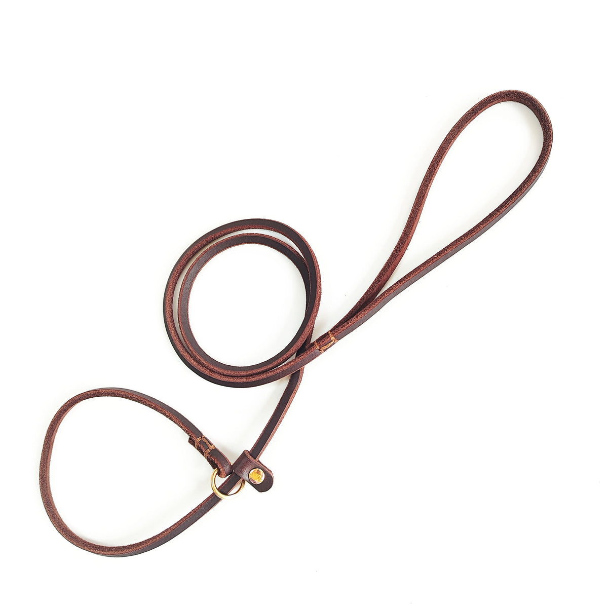 Brown leather slip lead
