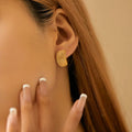Le Blé: Textured gold-tone C-hoop earrings